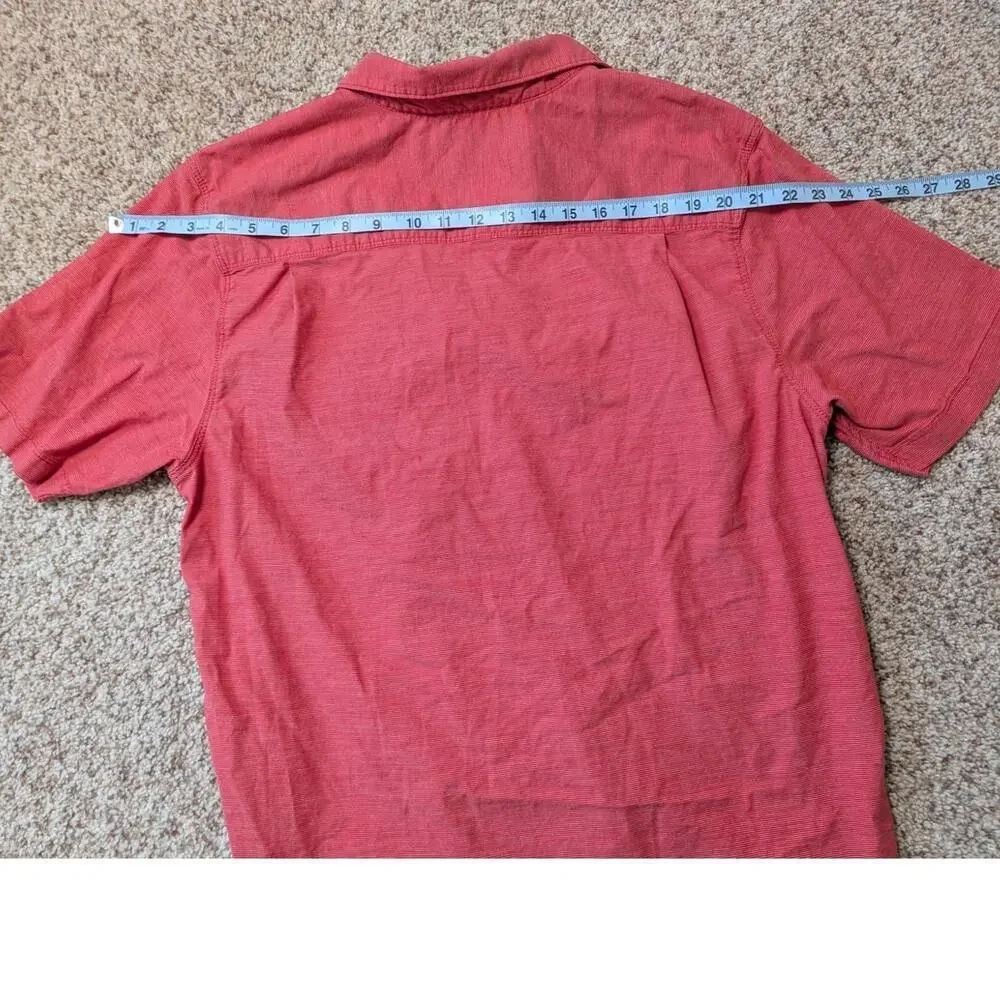THE NORTH FACE men's Short sleeve, button down shirt, size Large, Red Stripe
